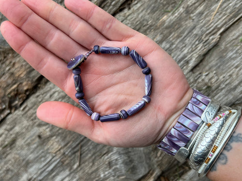 Wampum bracelet tube and bead