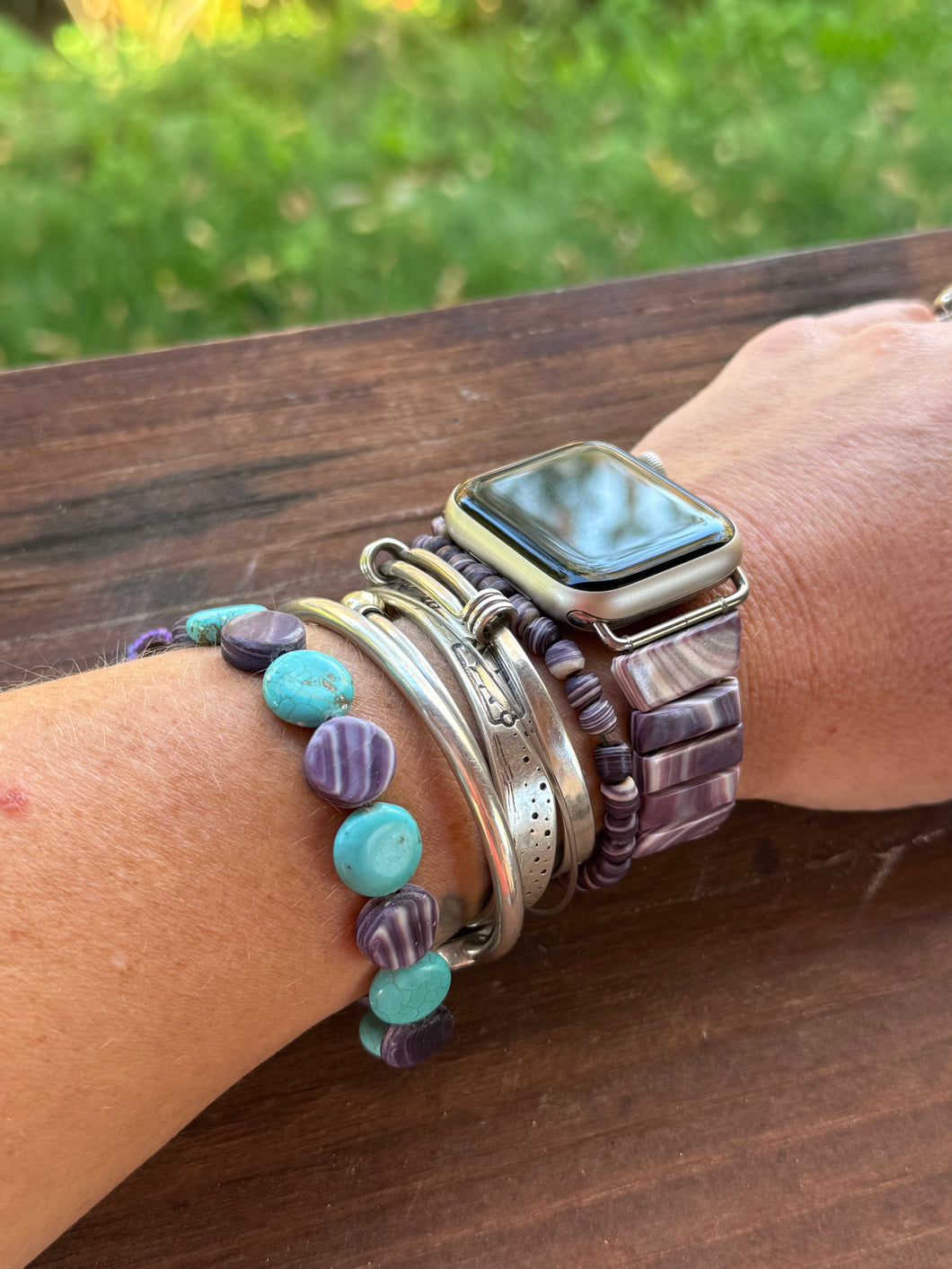 Turquoise disk bracelet