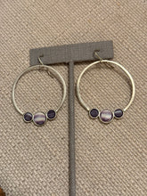 Bezel hoop quahog earrings