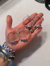 Bezel hoop quahog earrings