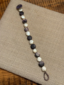 Wampum and pearl bracelet