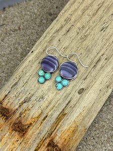 Wampum and turquoise earrings