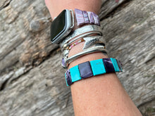 Wampum and turquoise tile bracelet