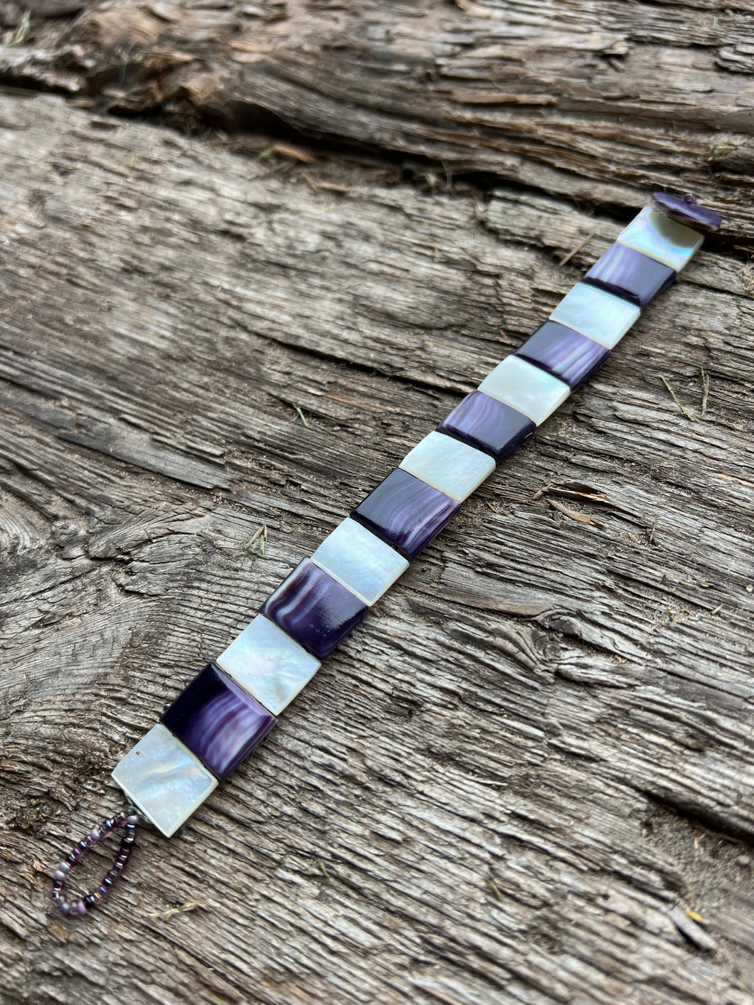 Wampum and mother of pearl bracelet