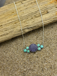 Wampum and turquoise necklace