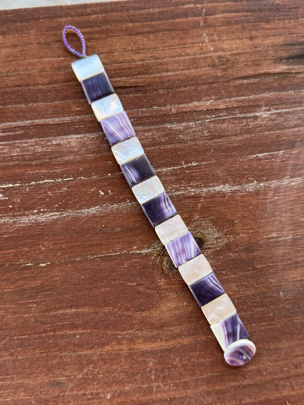 Wampum and mother of pearl bracelet