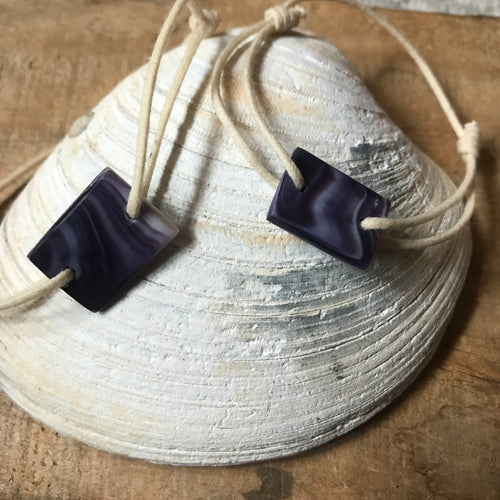 Wampum square tie bracelet