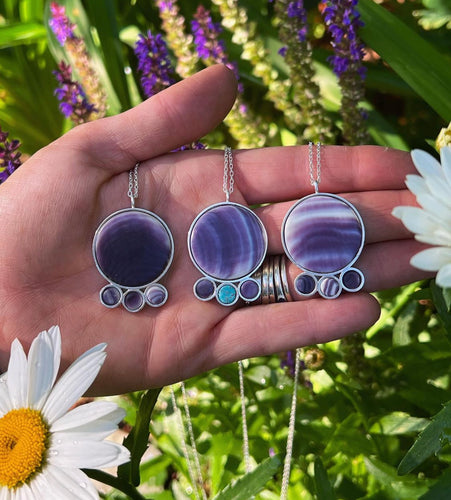 Wampum bezel necklace