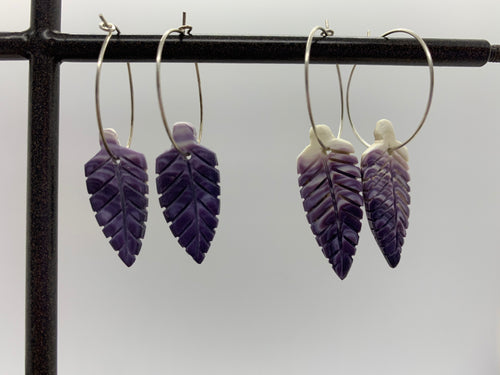 Wampum feather earring