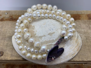 Wampum and pearl bracelet