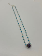 Turquoise and wampum bead necklace
