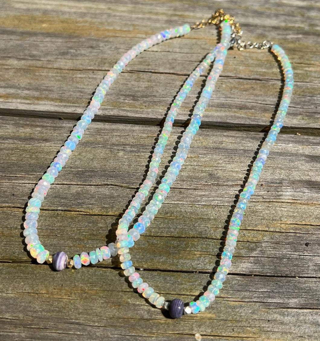 White opal necklace