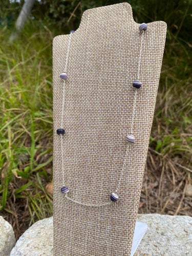 Wampum-by-the-inch necklace silver