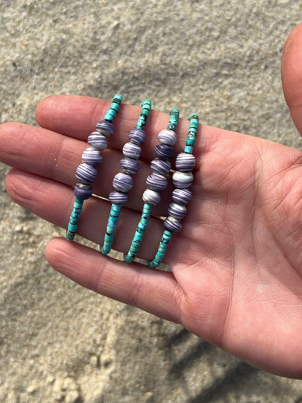5 bead bracelet turquoise