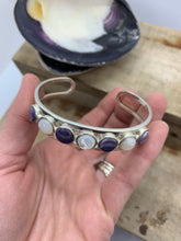 Wampum and mother of pearl silver cuff