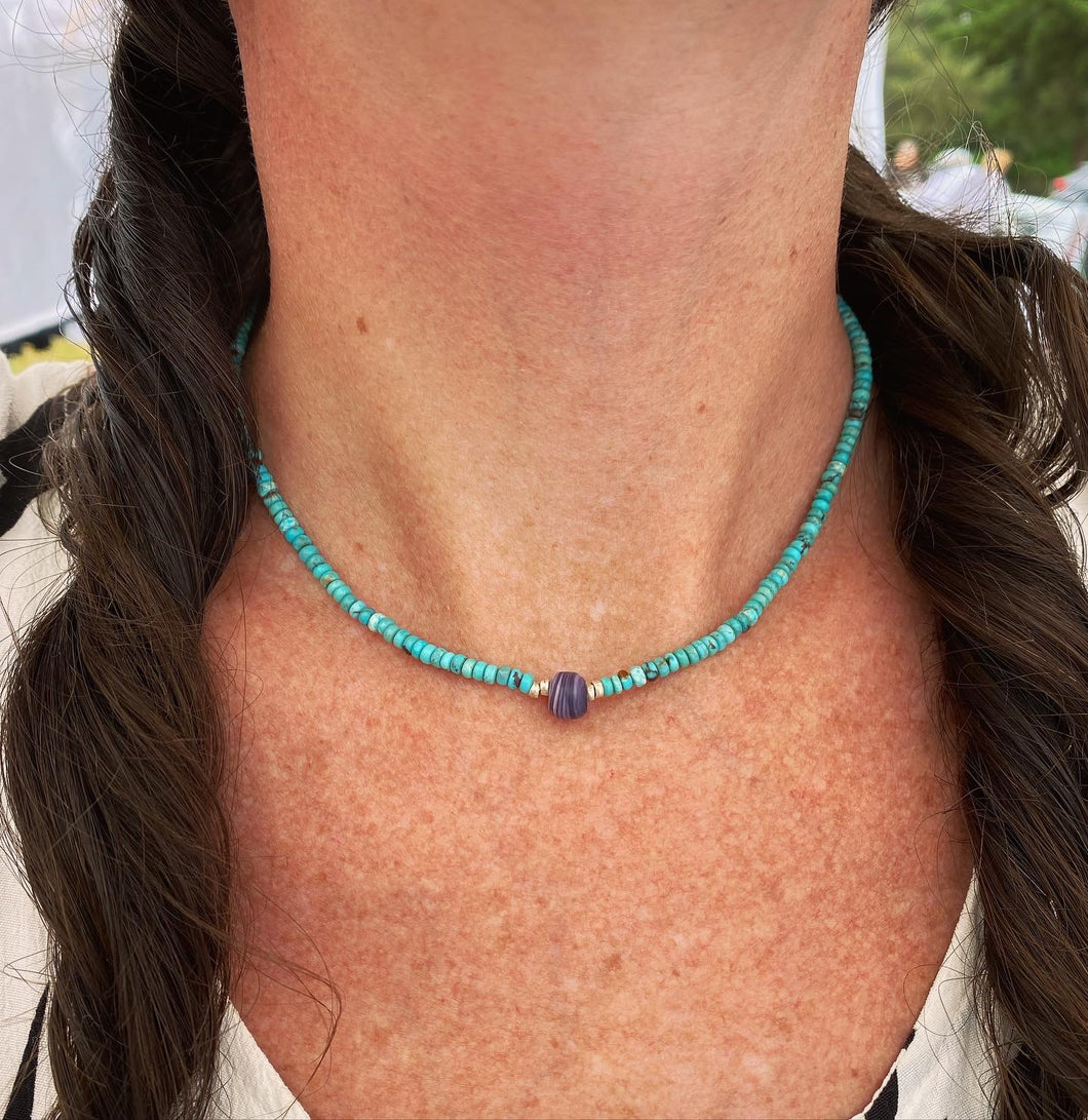 16” turquoise necklace with star clasp