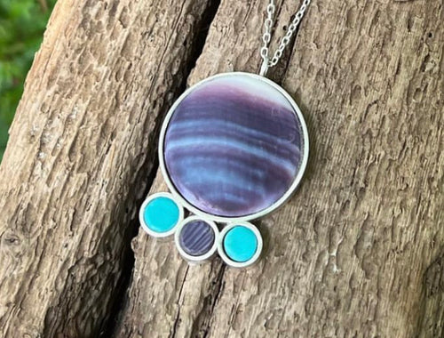 Wampum bezel necklace